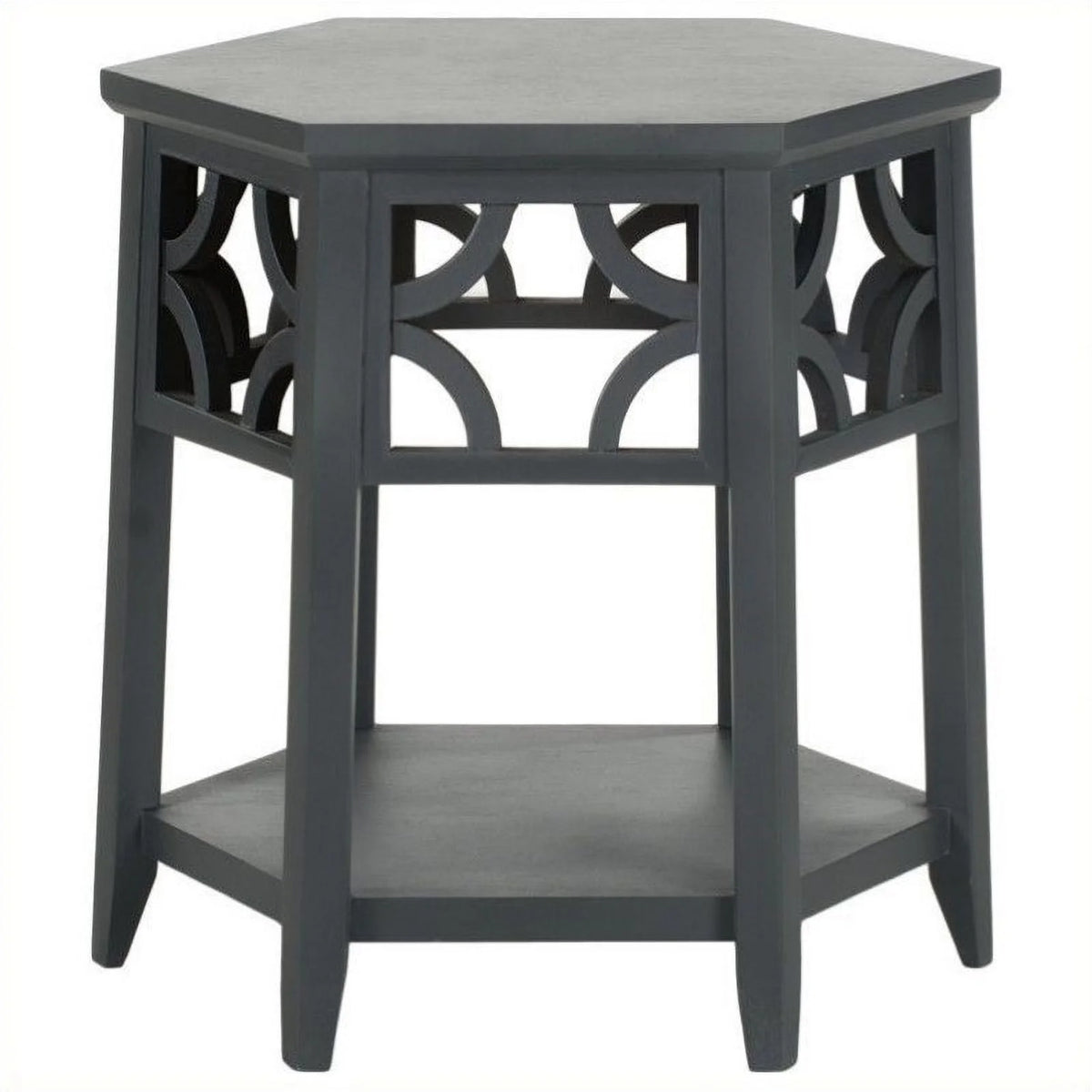 Wood Hexagon End Table Set of 2 A725663