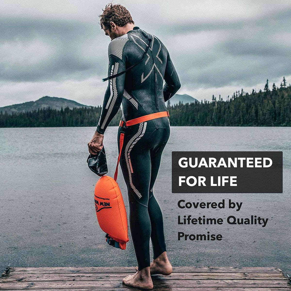 Swim Buoy Drybag for Open Water Swimmers, 20 Liter Orange PVC F876727