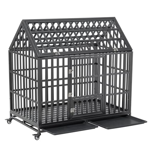 48 Inch Metal Dog Crate with Removable Trays X480643