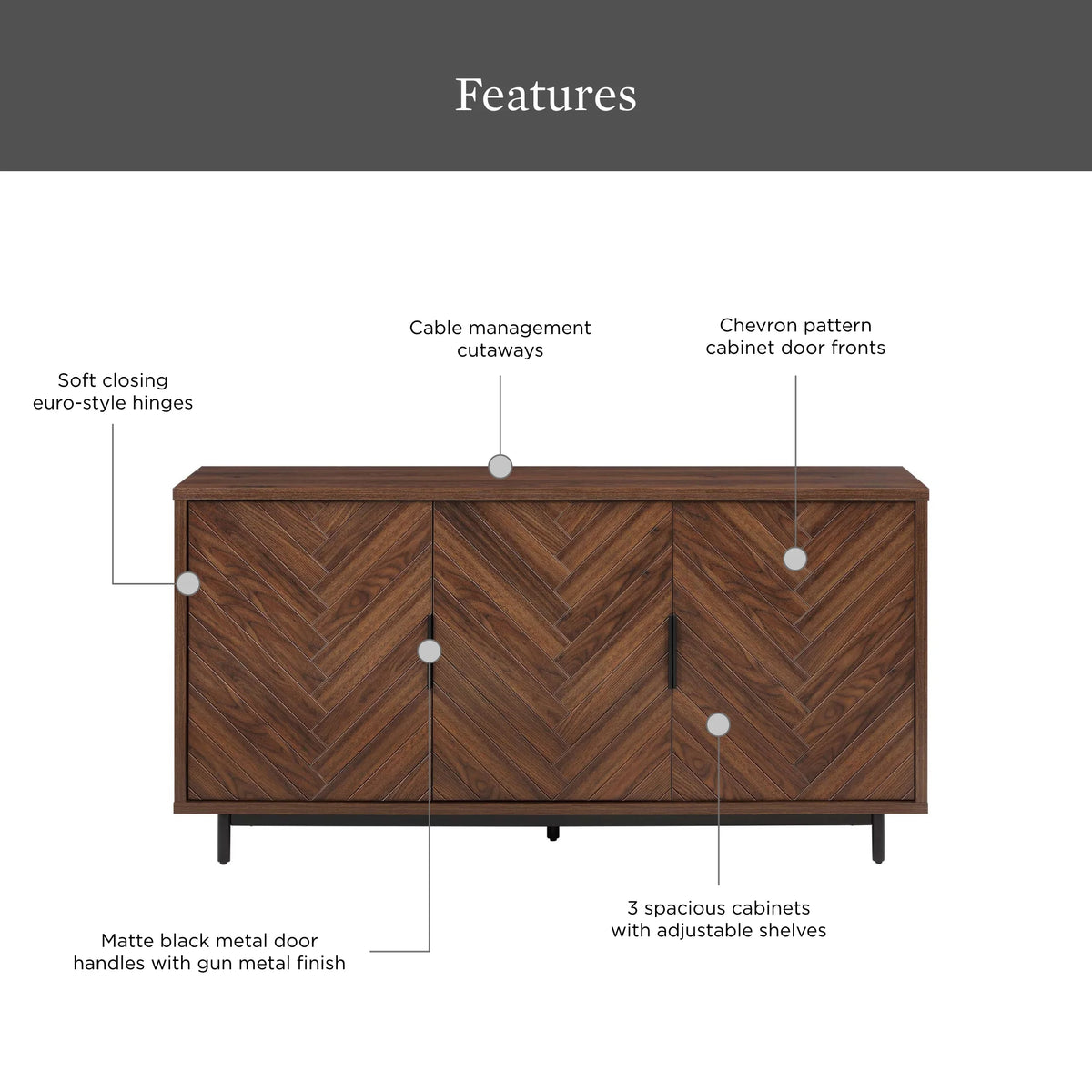 Walnut Finish TV Stand L3807