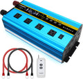 Pure Sine Wave Inverter 2500 Watt 12V to 110V DC to AC with Remote Controller LCD Display 4 AC Sockets 4 USB Charge Ports O145225