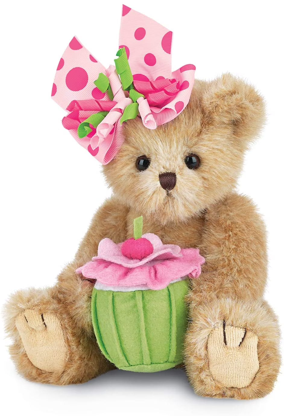 10” Tall Stuffed Teddy Bear with Plush Cupcake U78155