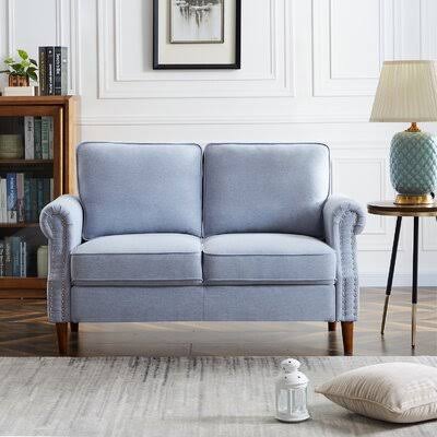 Light Gray Fabric Loveseat Z1233