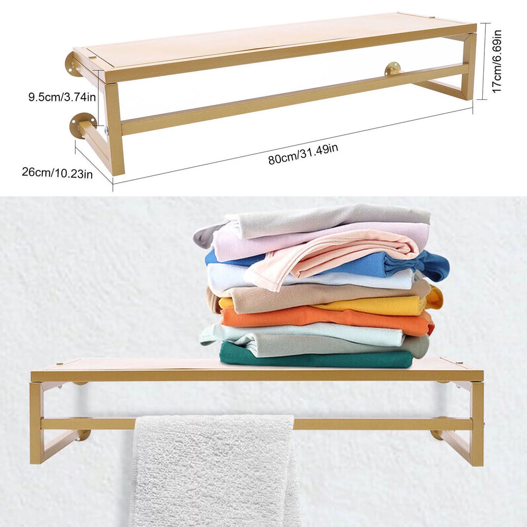 Gold Vintage Wall Mounted Clothes Rod Rack G25159