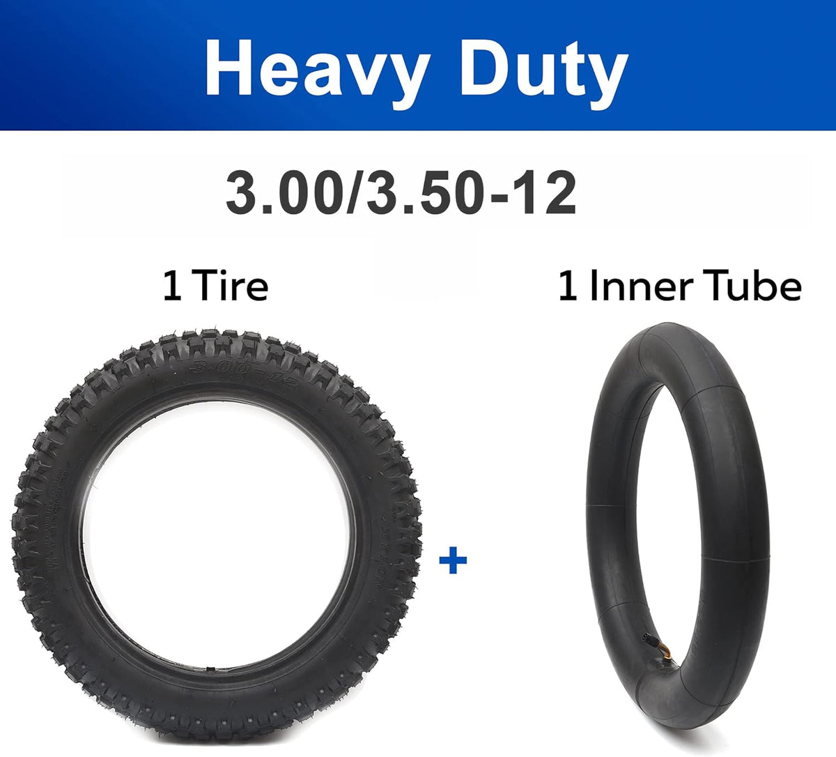 3.00-12 Knobby Motocross Dirt Bike Tire and Tube Set with TR87 Valve Stem L3055
