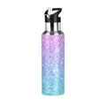 Glitter Gold Purple Green Stainless Steel Vacuum Insulated Water Bottle with Straw Lid 20 OZ R11080