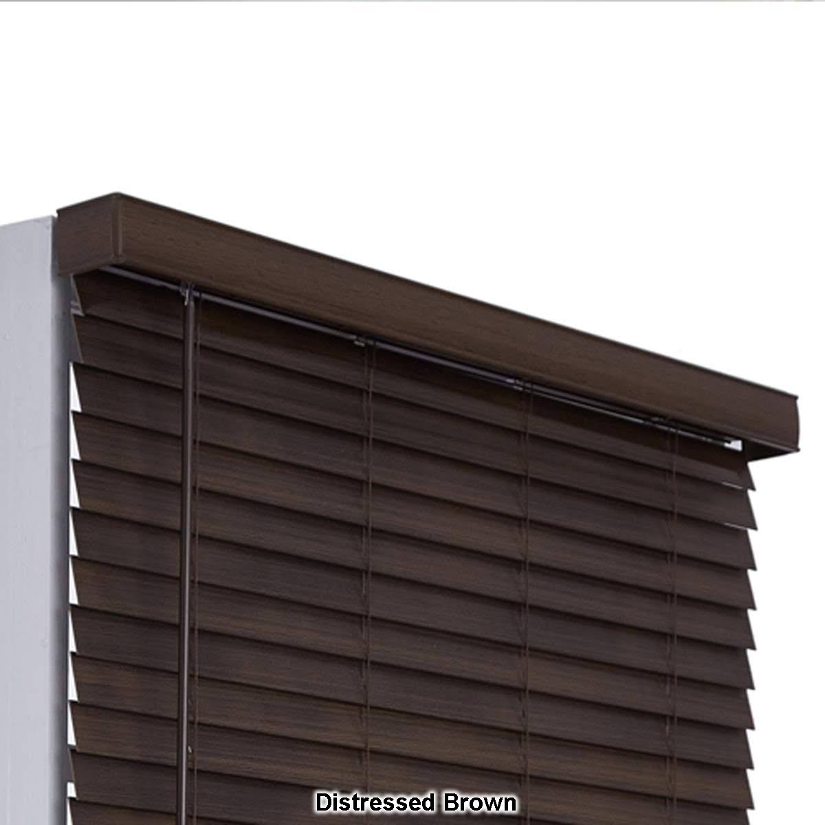 Distressed Grey Faux Wood Cordless Blinds U8911