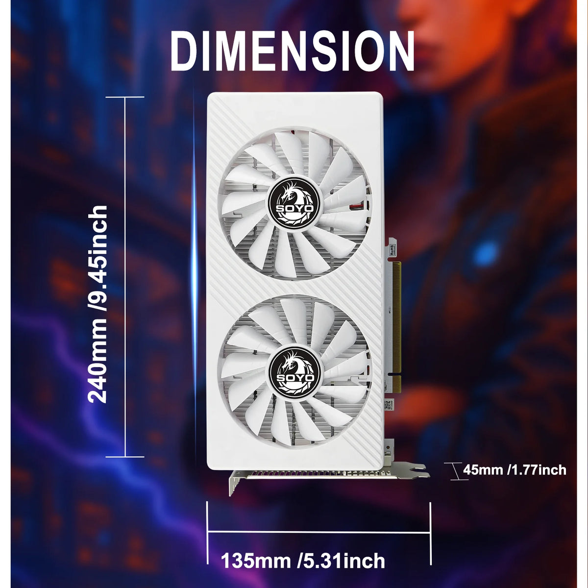 AMD Radeon RX580 8GB 256 Bit GDDR5 Dual Fans Graphic Card M824745