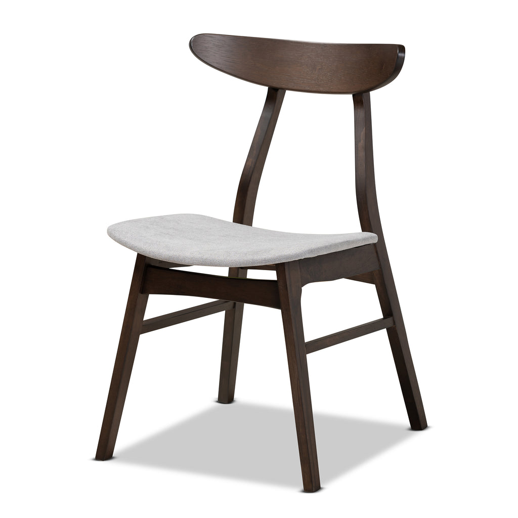 5-Piece Light Grey Fabric Wood Dining Set M77299