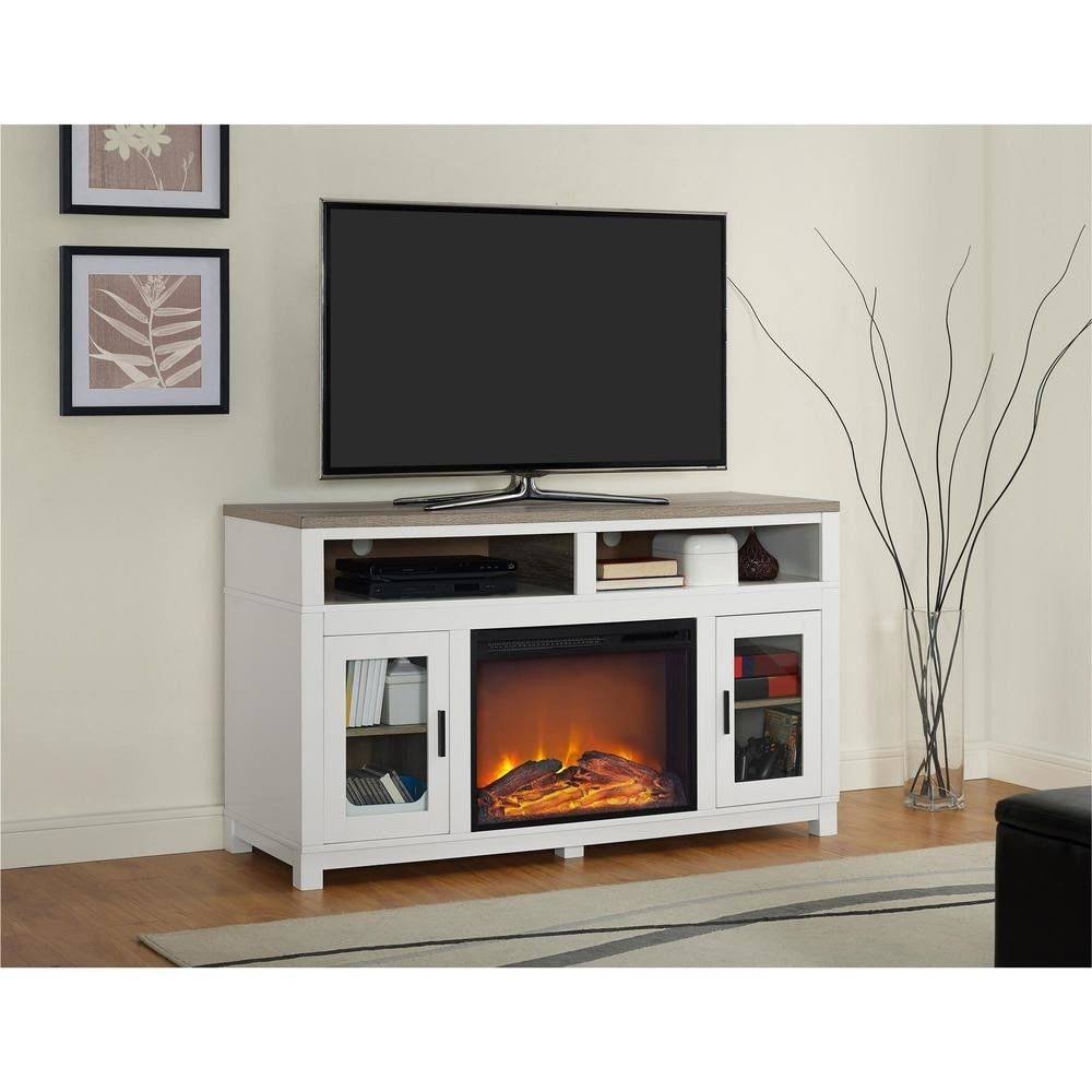 White Electric Fireplace 60 in. TV Stand G90291