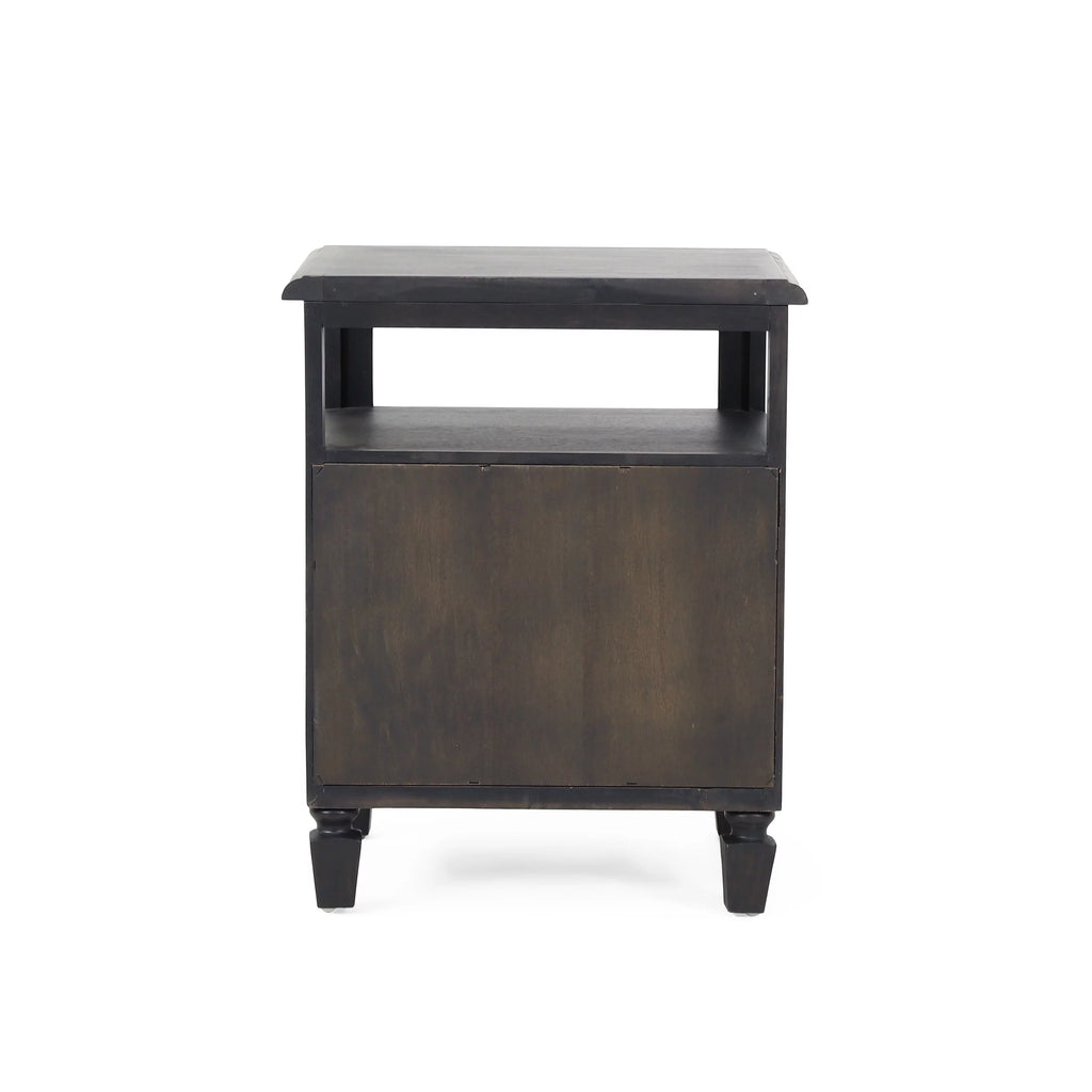 Acacia Wood and Cane Nightstands Set of 2 U696