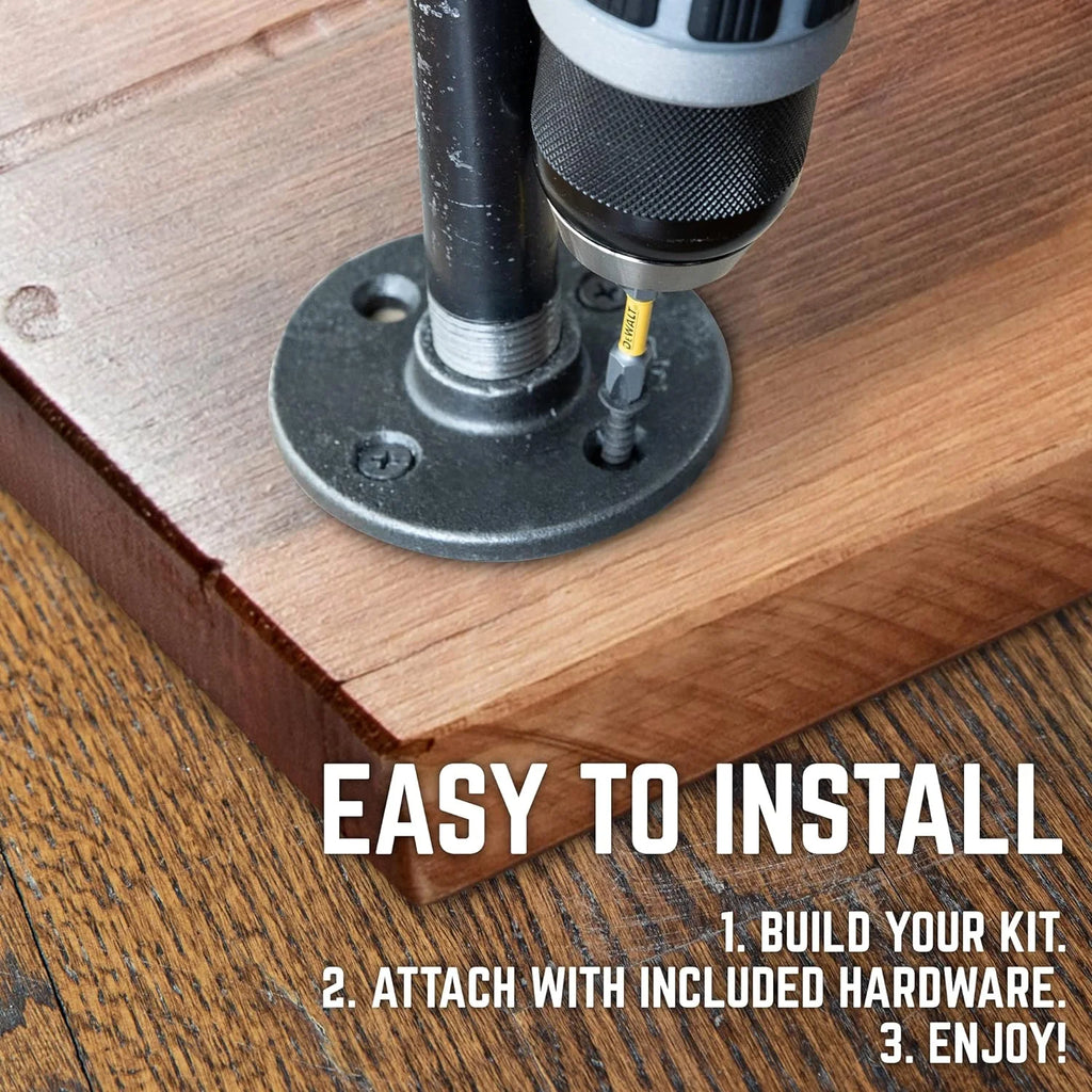 Wood End Table with Industrial Pipe Legs Q62951