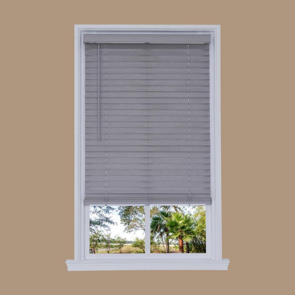 Distressed Grey Faux Wood Cordless Blinds U8911