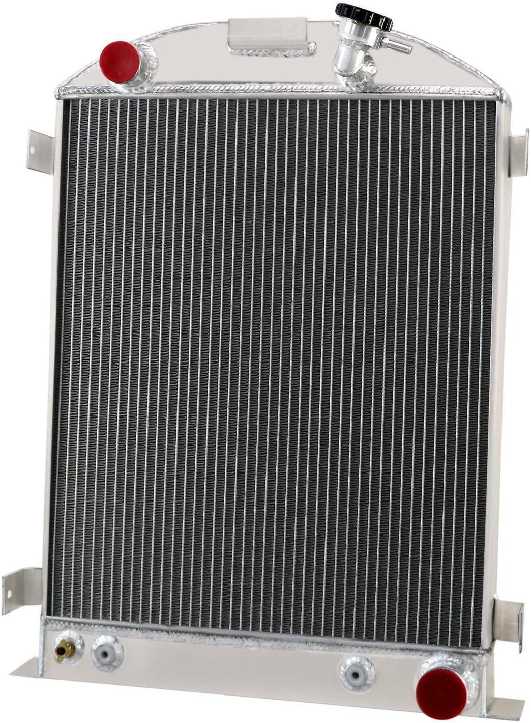 3 Row Aluminum Radiator with Electric Fan Shroud Thermostat Kit Combo E22155