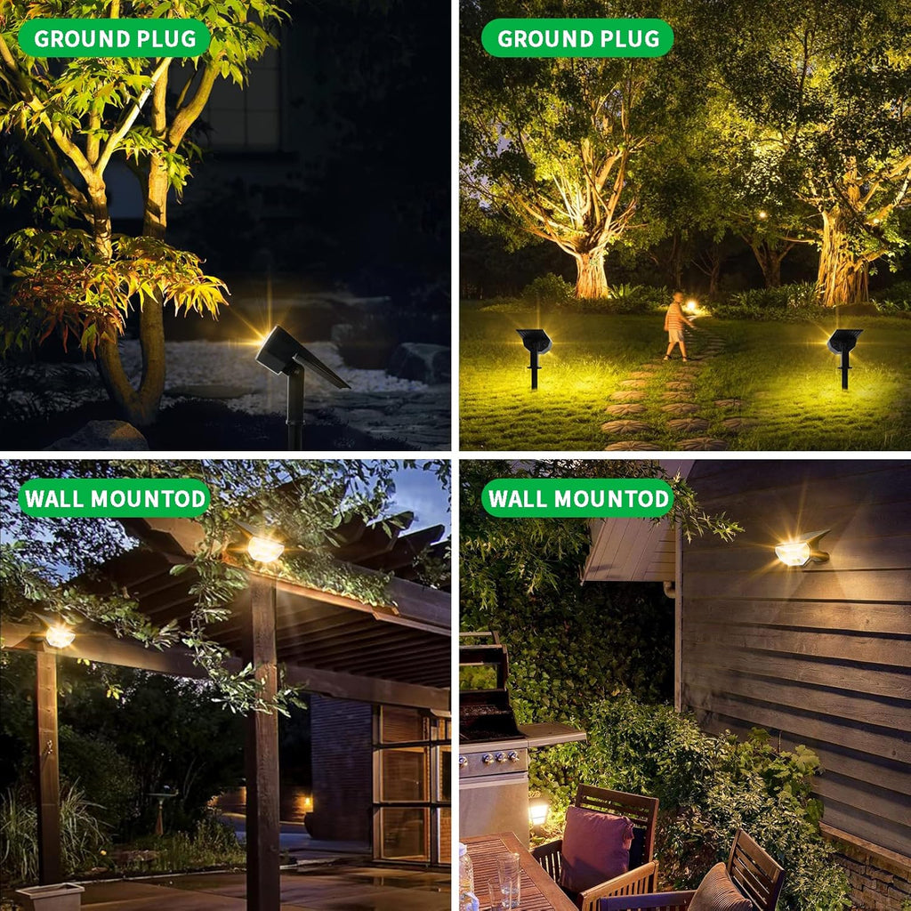 4 Pack Solar Spot Lights Outdoor Waterproof 3000K Warm Light J242037