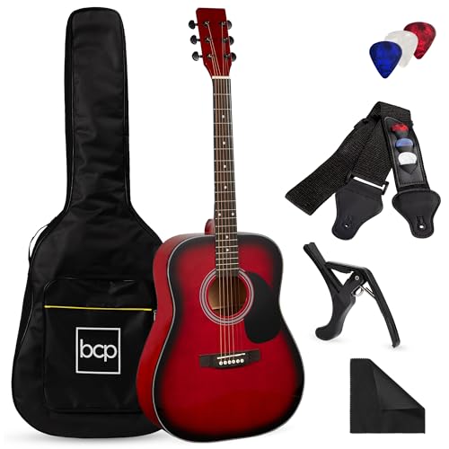 41in Full Size All Wood Acoustic Guitar Starter Set with Case X179