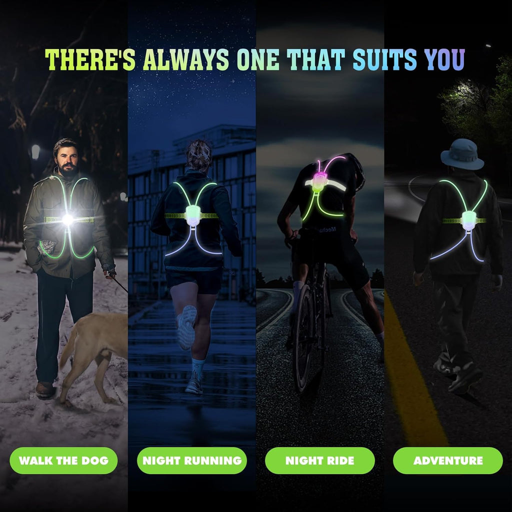 7 Lights Colors Rechargeable LED Reflective Vest V1421