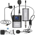 Wireless Lavalier Microphone, 3 in 1 Wireless Microphone, Bodypack Transmitter & Receiver, Pack of 2 L594321