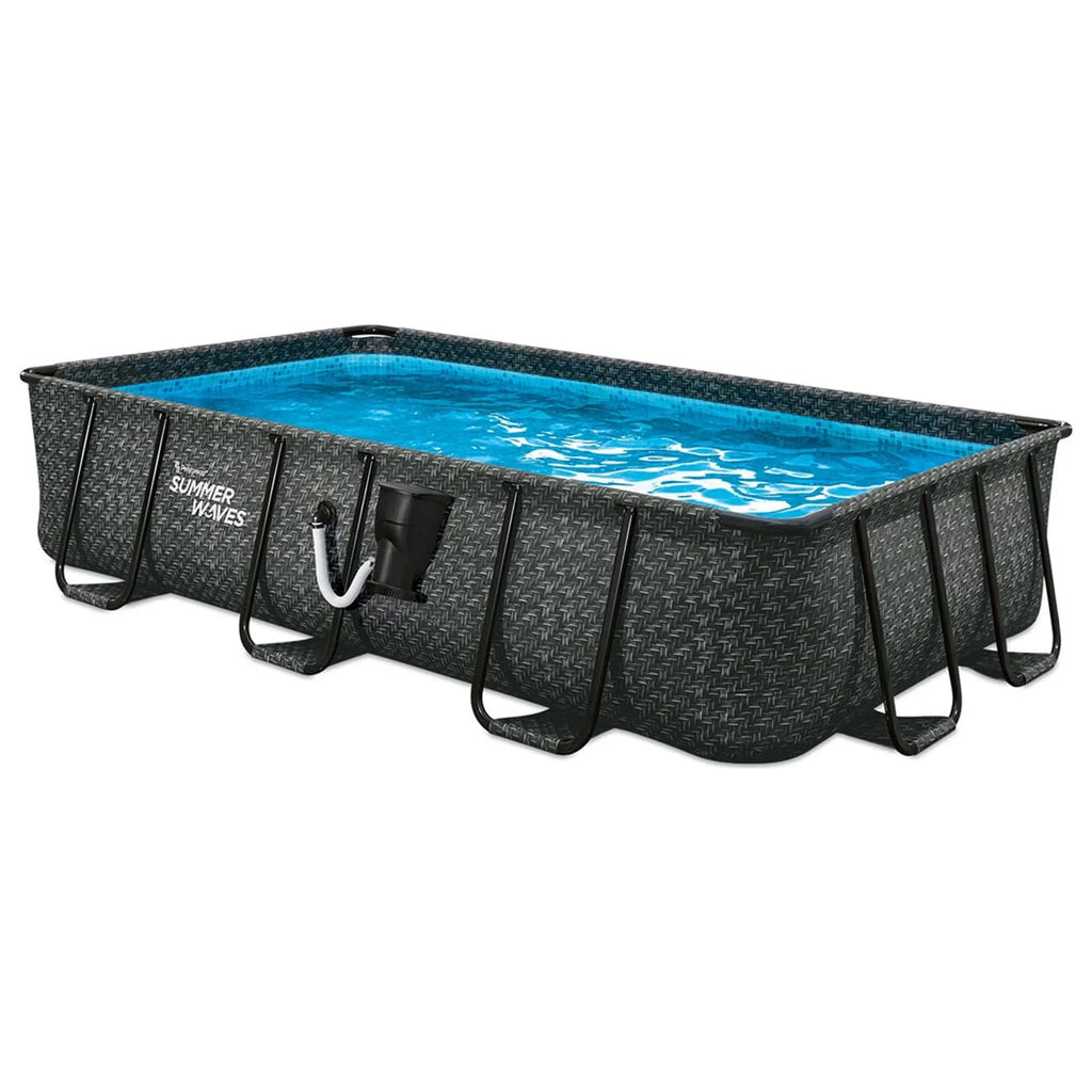 16' Dark Herringbone Rectangular Frame Pool B311
