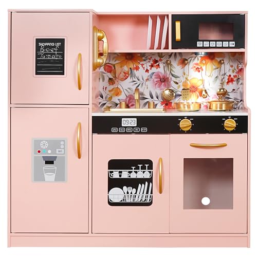 Wooden Play Kitchen Toy Set with Light J387290