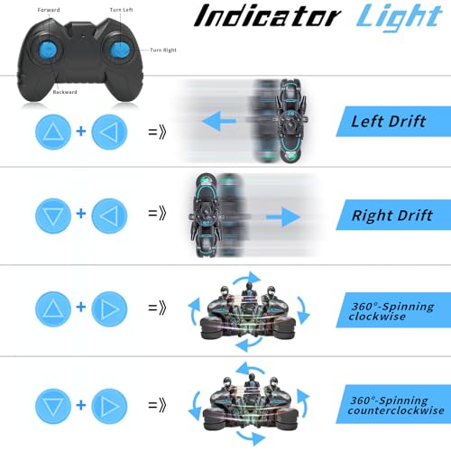 Remote Control Motorcycle with LED Wheels Blue T8827