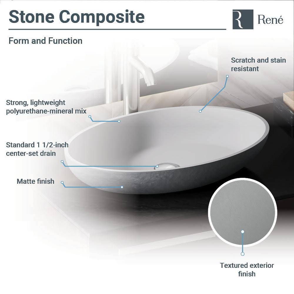Stone Composite Oval Vessel Sink Q28942