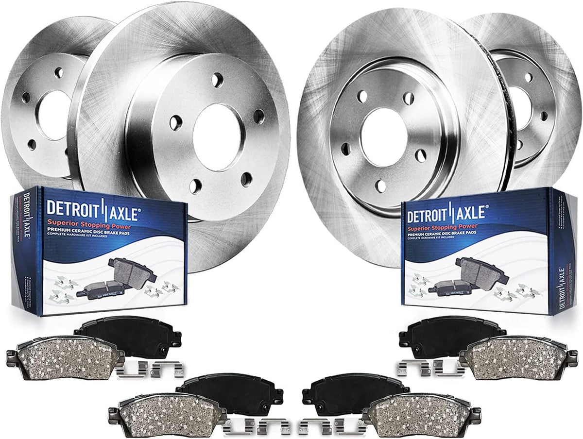 Front & Rear Brake Rotors + Ceramic Brake Pads with Hardware 8pc Set M417928