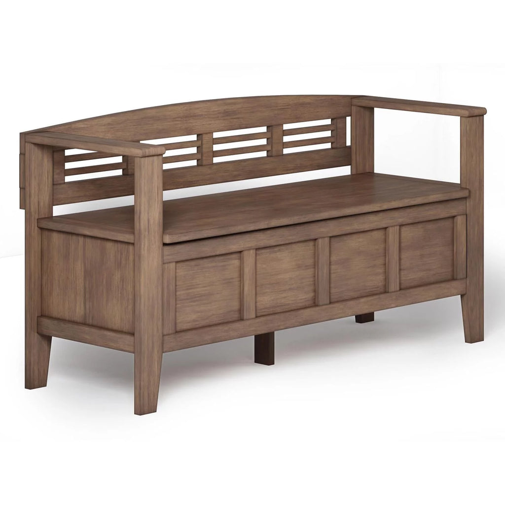 Rustic Natural Aged Brown Storage Bench I992
