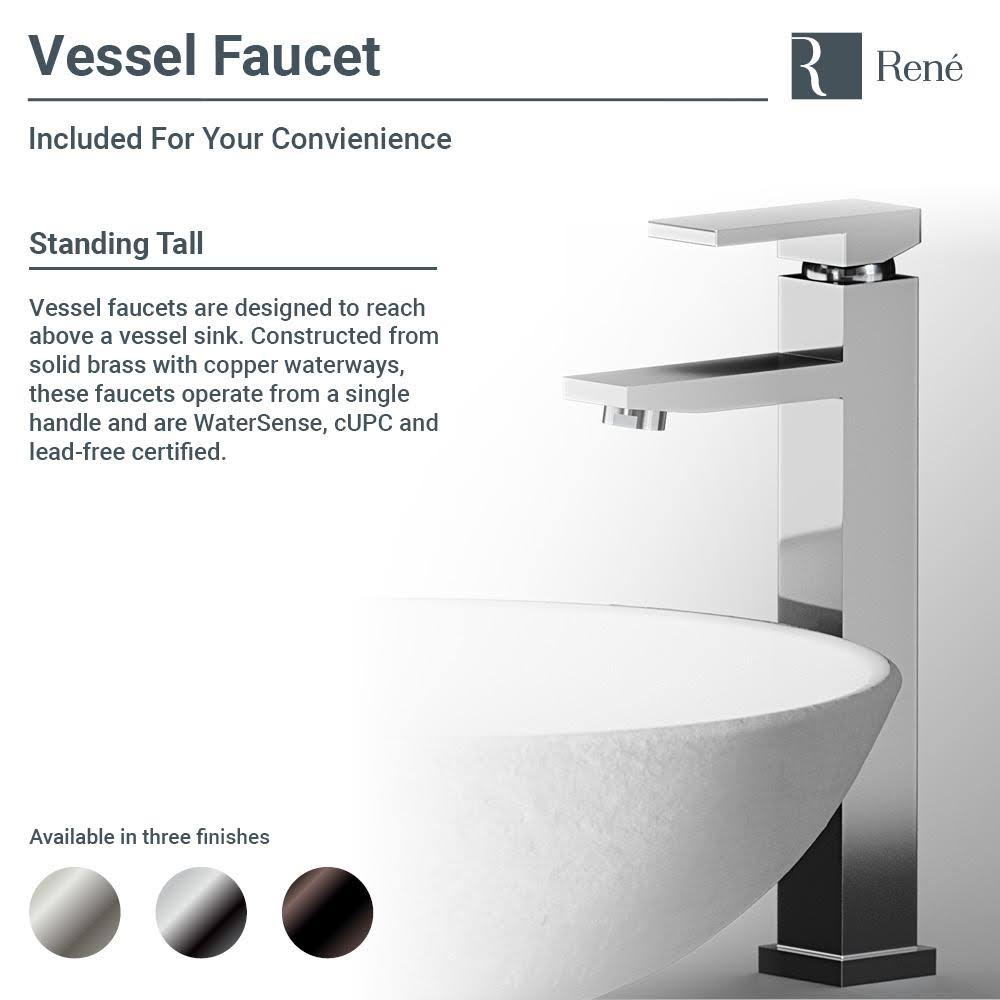 Stone Composite Oval Vessel Sink with Faucet P55923