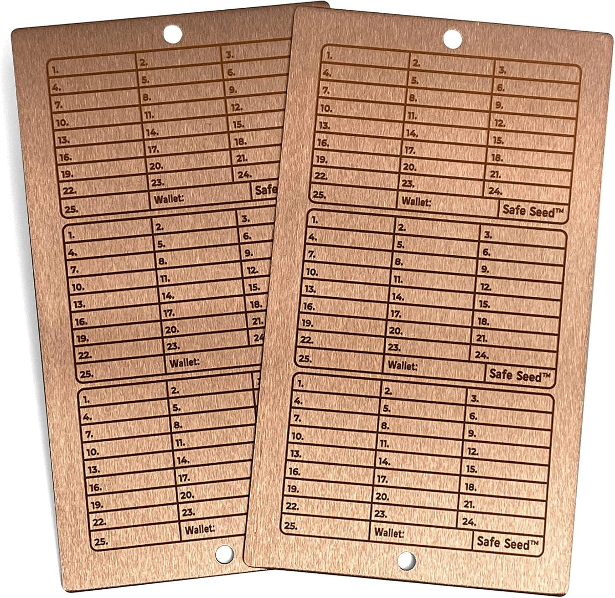 Copper Edition Metal Book Seed Phrase Hardware Cryptocurrency Q407
