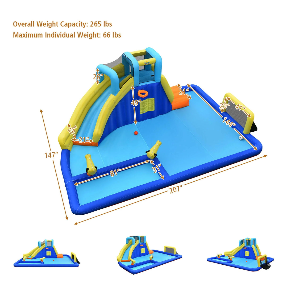 Inflatable Climbing Wall Water Slide Bounce House W25235