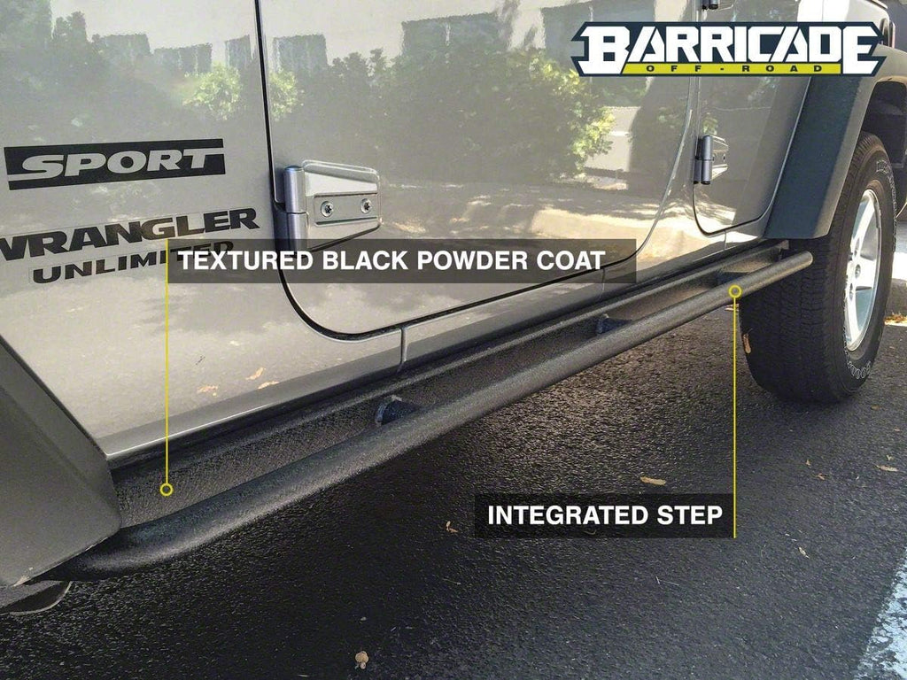 Textured Black Rubi Rails Compatible with 07-18 Jeep Wrangler JK 4-Door B83584