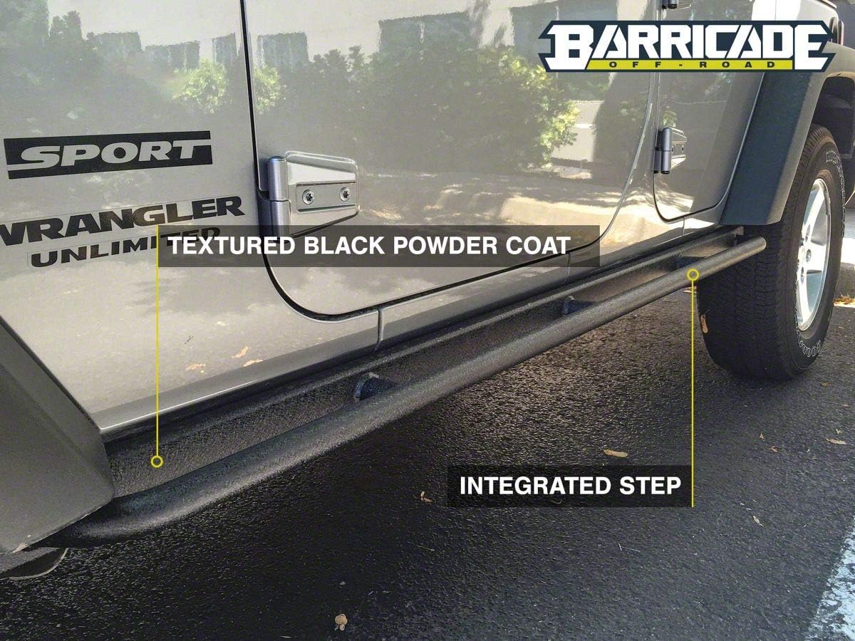 Textured Black Rubi Rails Compatible with 07-18 Jeep Wrangler JK 4-Door B83584