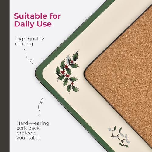 Christmas Tree Placemats & Coasters Set Cork Back N4450