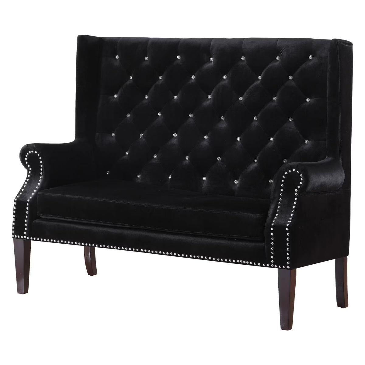 Black Tufted Back Settee E876270