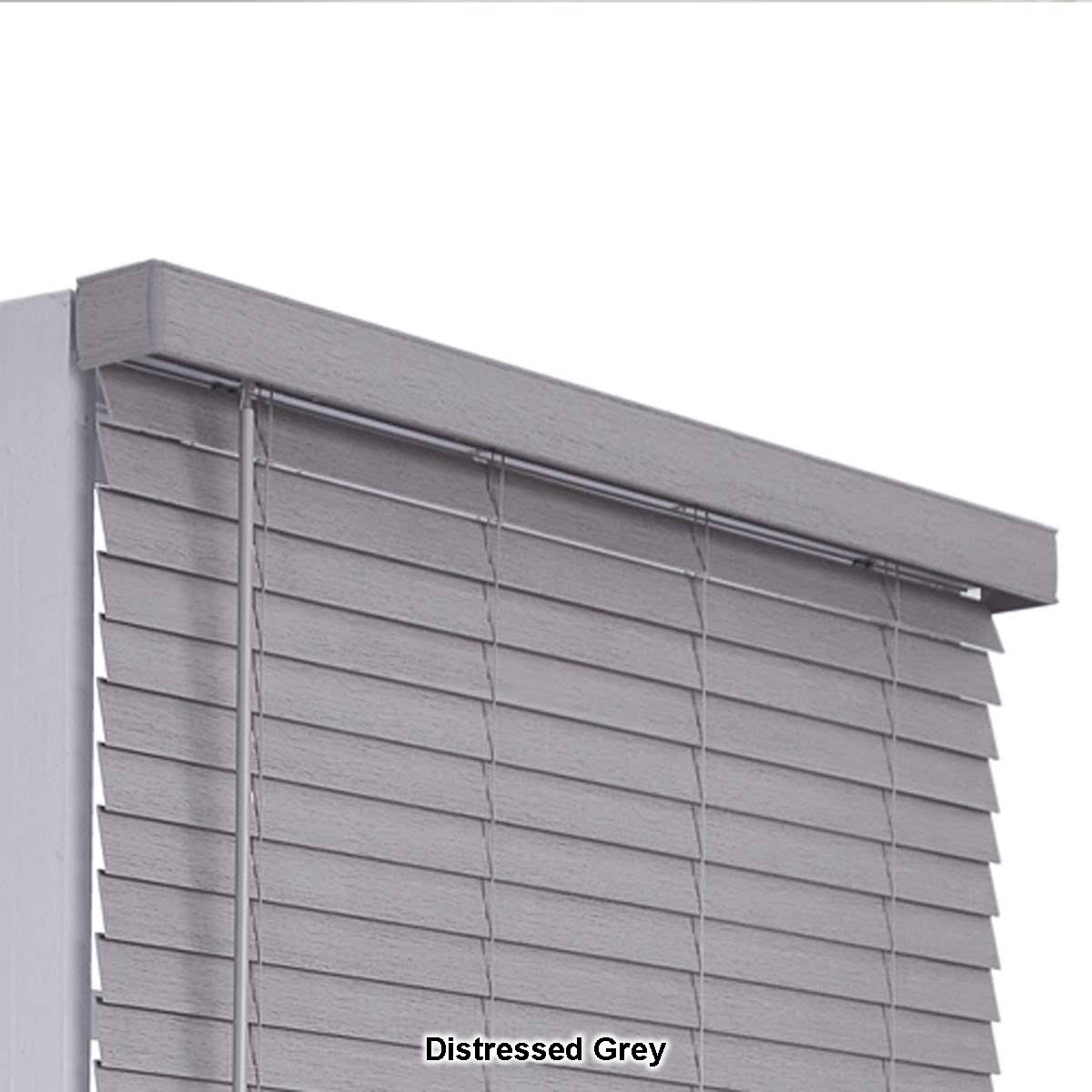 Distressed Grey Faux Wood Cordless Blinds U8911