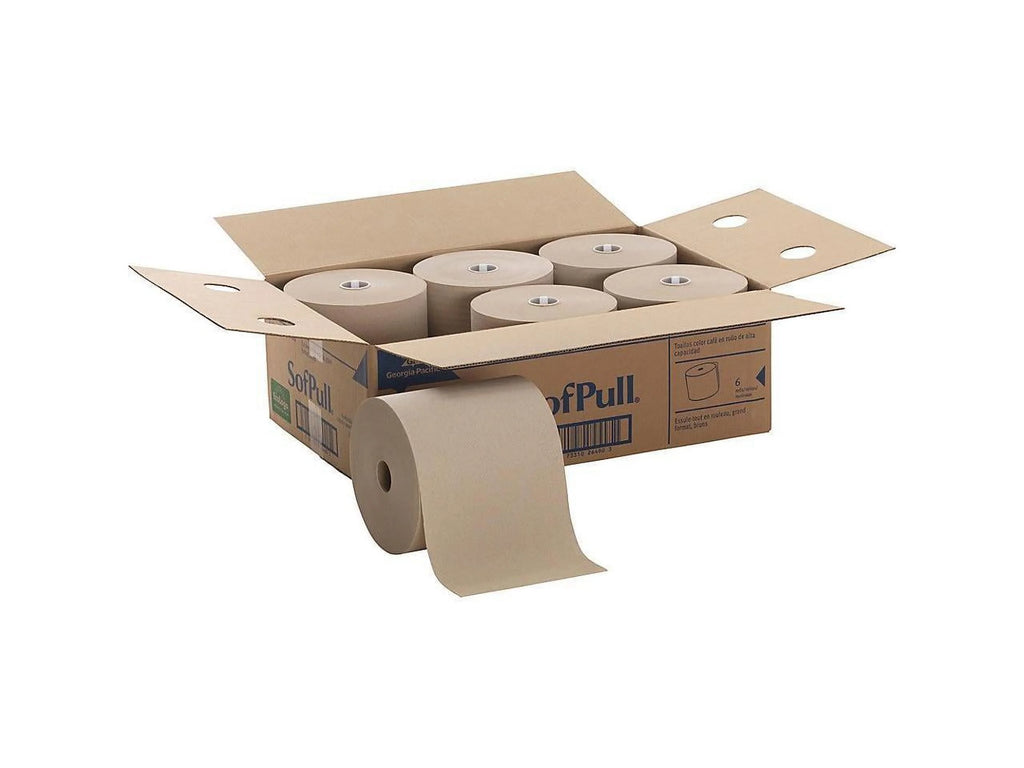 Brown Nonperforated Hardwound Roll Paper Towel 6 Rolls N690506