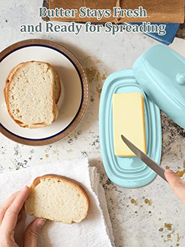 8 Inch White Ceramic Butter Dish with Lid Y20302