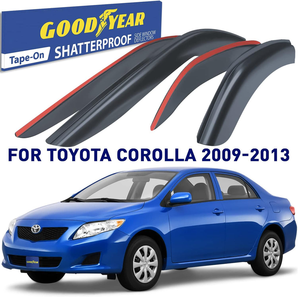 Shatterproof Side Window Deflectors for Toyota RAV4 2013-2018, Tape-on Rain Guards, 4 pcs U965