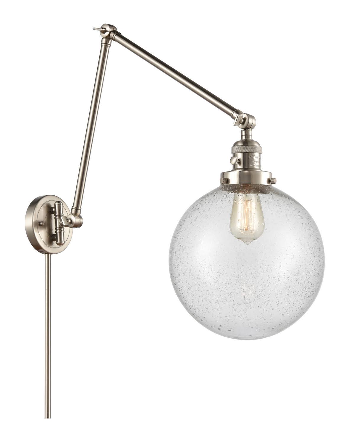 Extra Large 1 Light Swing Arm in Brushed Satin Nickel F99323