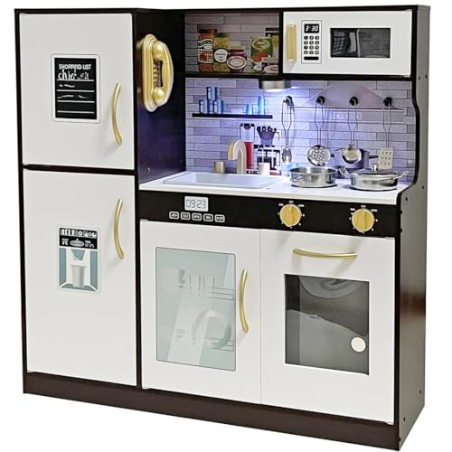 Wooden Play Kitchen Toy Set with Light J387290
