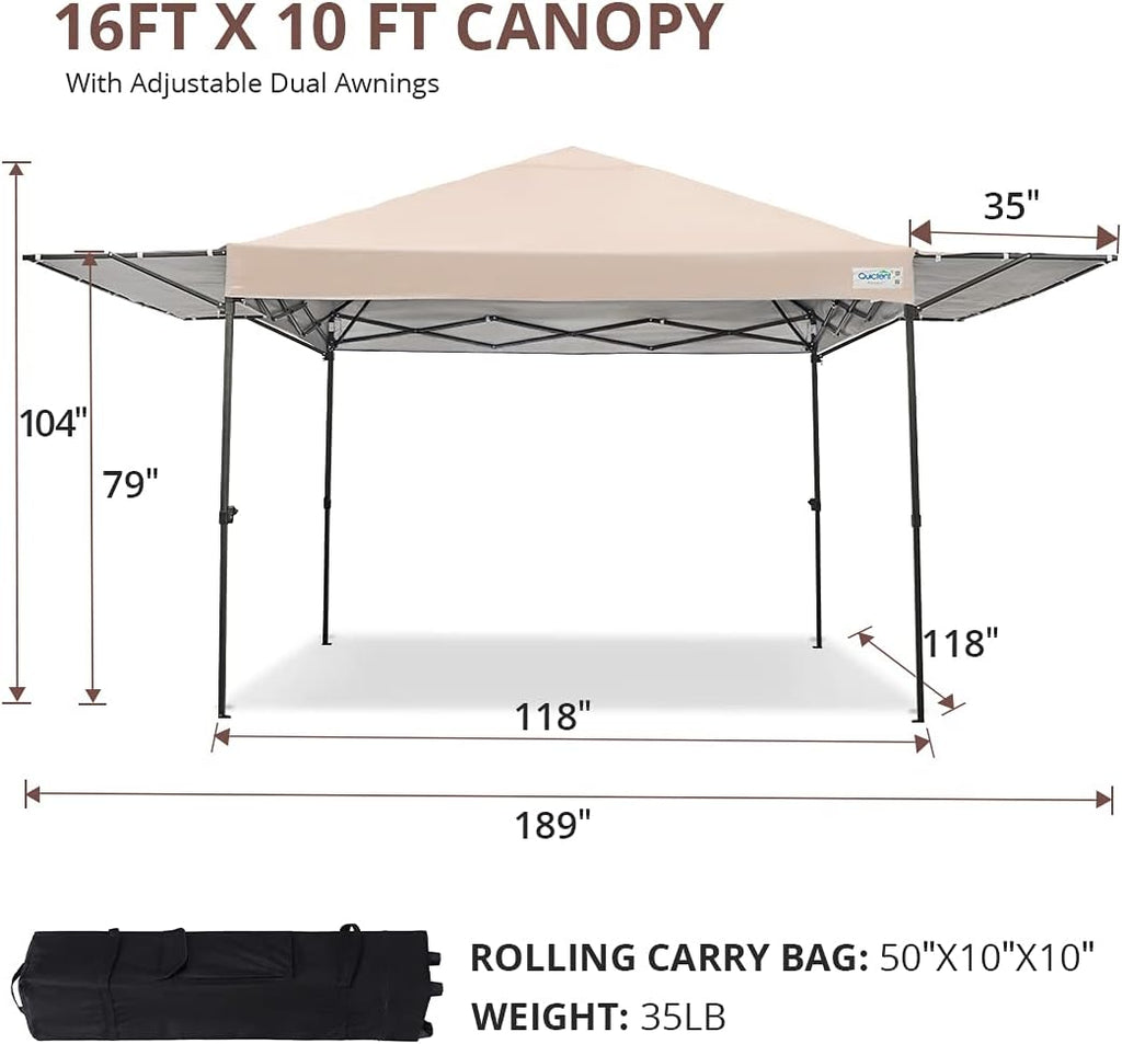 10x15.7 ft Pop up Canopy Tent with Wheeled Bag Q374