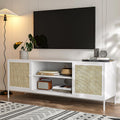 White Rattan TV Stand for 65 Inch TV W33137