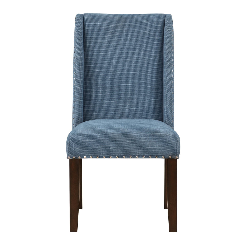 Brown and Blue Transitional Accent Dining Chair Set of Two J3121