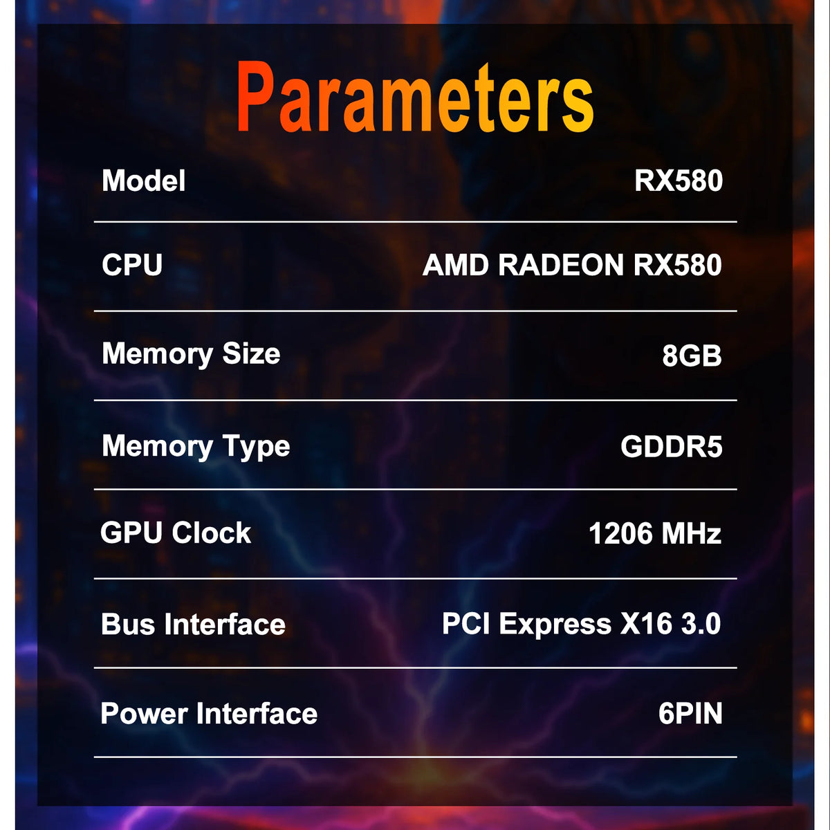 AMD Radeon RX580 8GB 256 Bit GDDR5 Dual Fans Graphic Card M824745