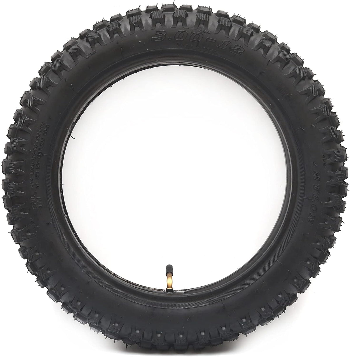 3.00-12 Knobby Motocross Dirt Bike Tire and Tube Set with TR87 Valve Stem L3055
