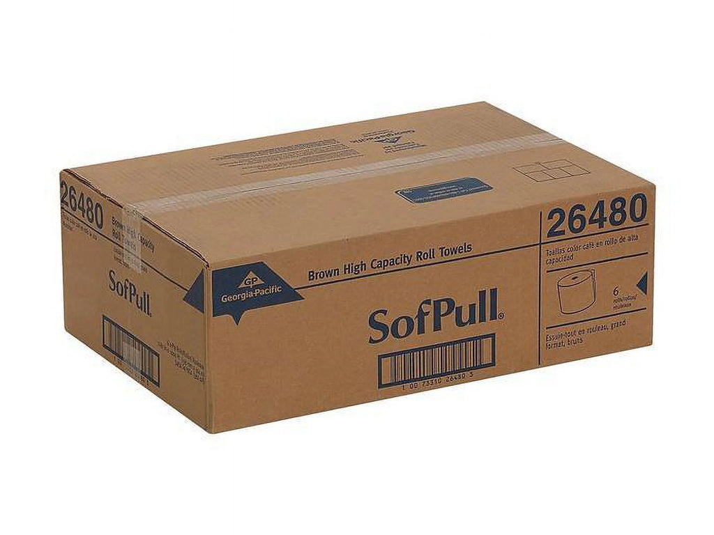 Brown Nonperforated Hardwound Roll Paper Towel 6 Rolls N690506