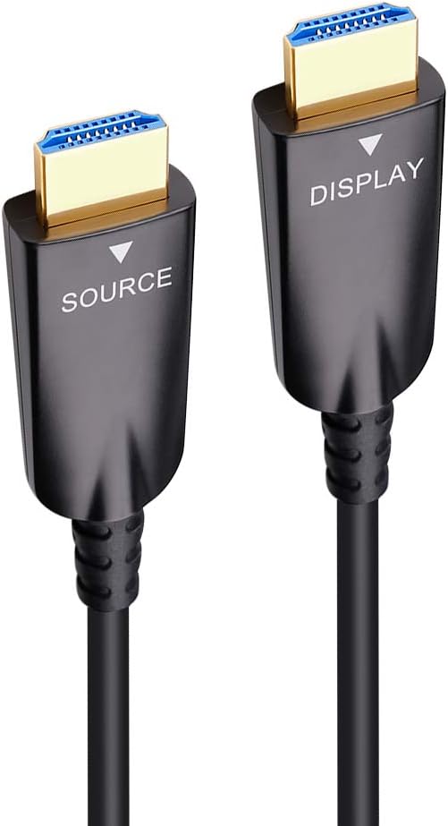 100ft Fiber Optic HDMI Cable 4K 30Hz 1080p 60Hz Black Pack of 2 R359