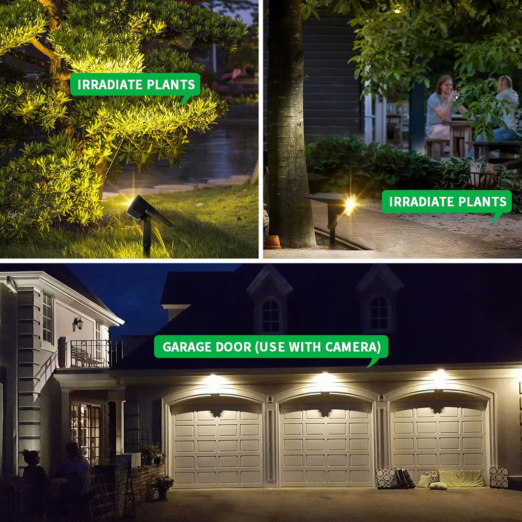 4 Pack Solar Spot Lights Outdoor Waterproof 3000K Warm Light J242037