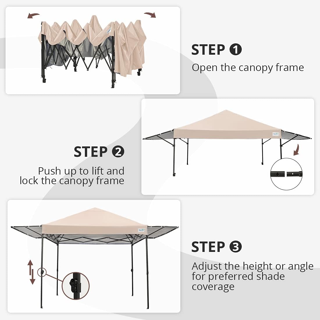 10x15.7 ft Pop up Canopy Tent with Wheeled Bag Q374